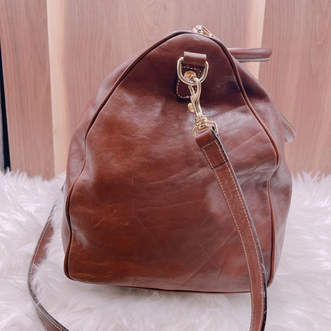 HIROFU 旅行ボストンバッグショルダーバッグ　2way レザー本革大容量