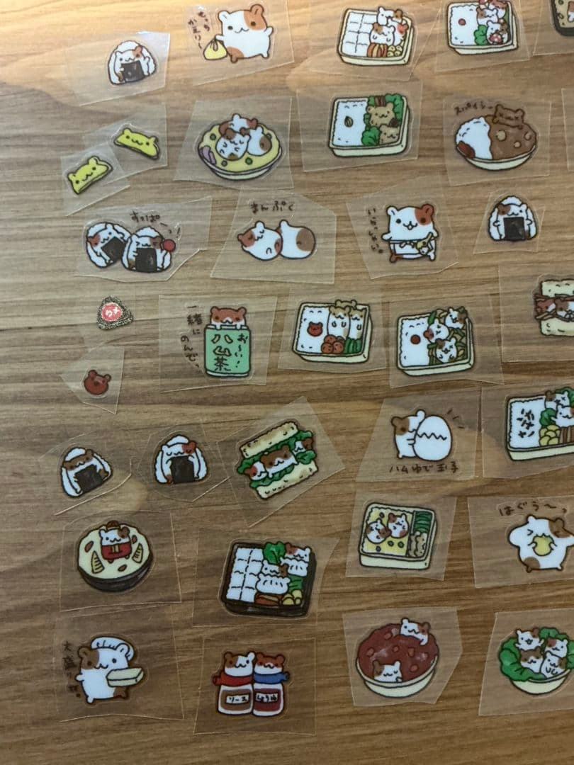 平成レトロ　シール　ハッムハム弁当　ハムスター　フレークシール　ハムちゃん