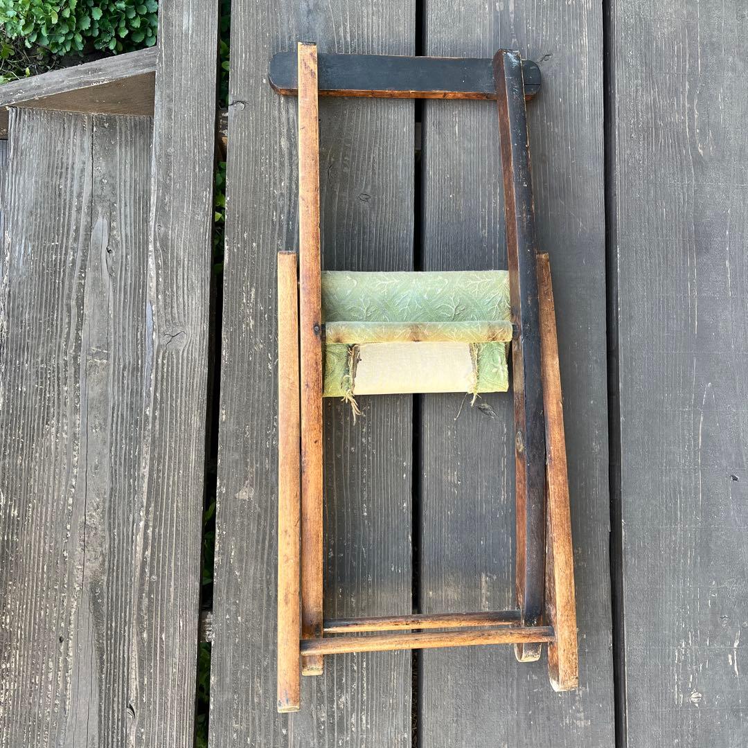 英国アンティーク　アーツ＆クラフツ　フォールディングチェア