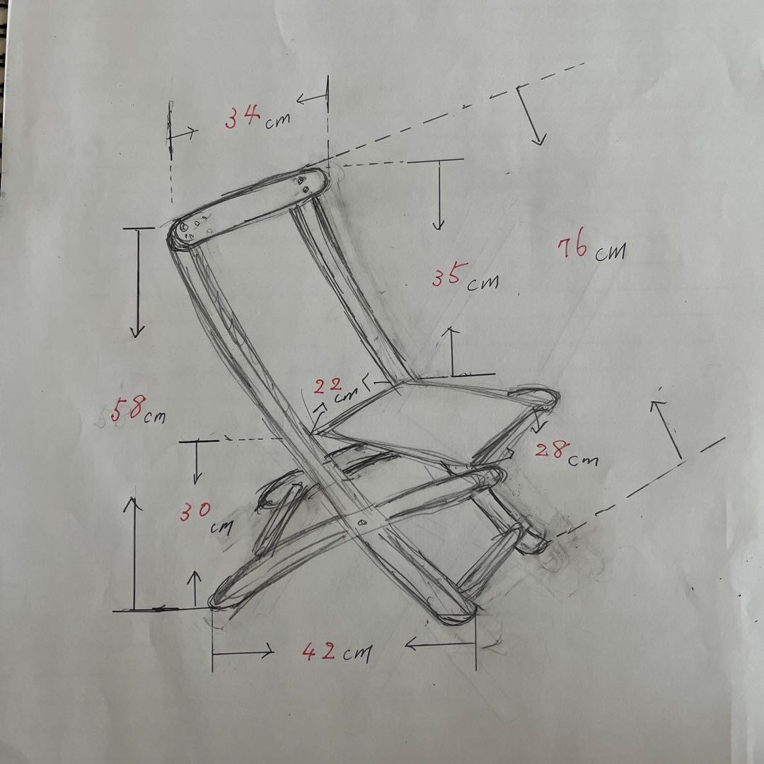 英国アンティーク　アーツ＆クラフツ　フォールディングチェア