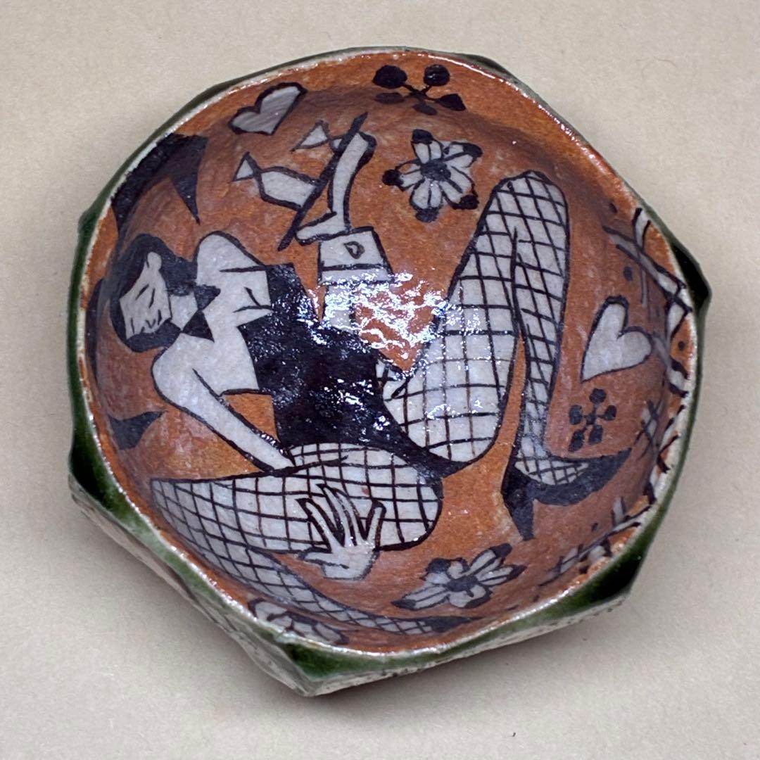 酒器 ぐい呑み 深見文紀 漫画織部 バニーガール