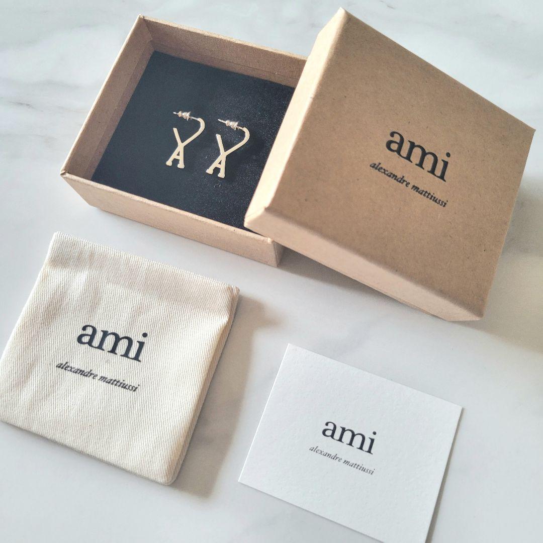 【新品未使用】AMI PARIS/ スモールフープピアス 両耳 GLD