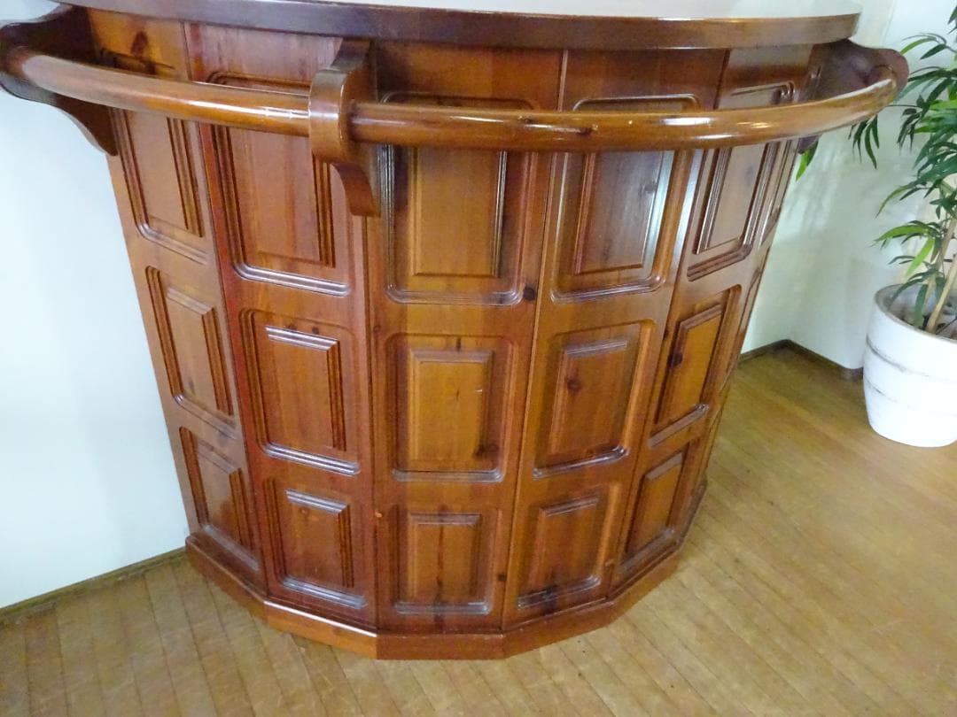 イタリア製　コロニアルスタイル　パイン材　バーカウンター