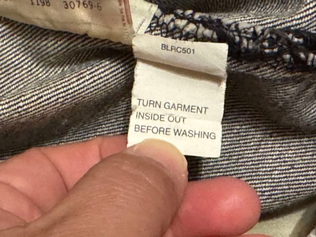 マ*リ様 USA製Levi's 501 先染めブラックデニム W34 L36