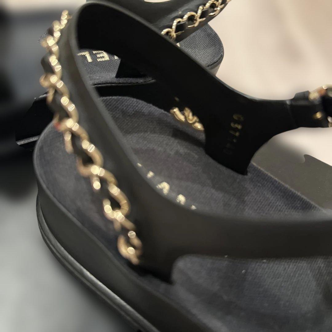 美品 CHANEL ブラック スポーツサンダル 36