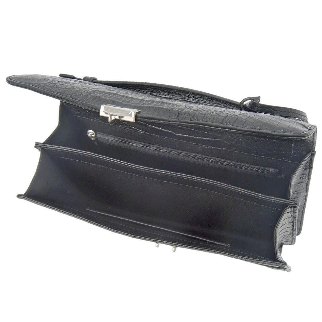 25S クロコダイル ハンドバッグ ビジネスバッグ ブラック 人気 メンズ 黒色