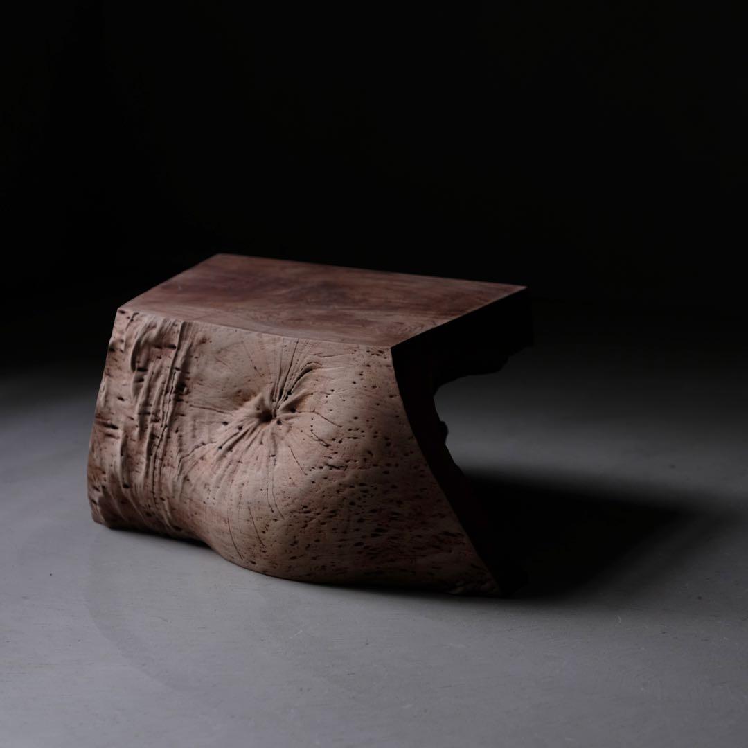 欅材 古い花台　展示台 座卓 サイドテーブル オブジェ 古家具 古道具 骨董