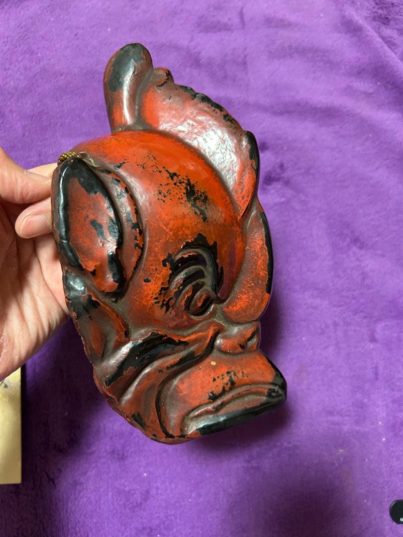 抜頭面 三笠塗り 烏天狗 お面 春日神社 インテリア