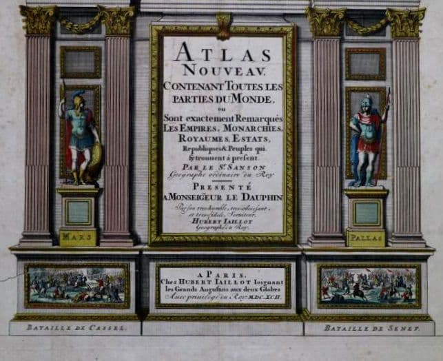 西洋古地図　大型　17世紀　H. Jaillot 地図帳のタイトル（扉絵）稀少