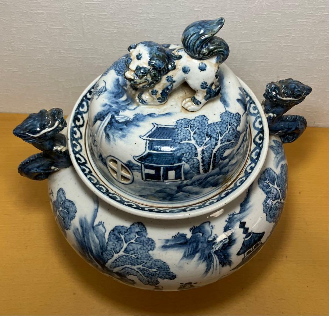 【香炉】特大香炉　高さ：42㎝　陶器　骨董品　古美術　アンティーク