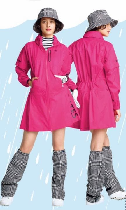 パーリーゲイツ レインウェアワンピース サイズ2 ピンク