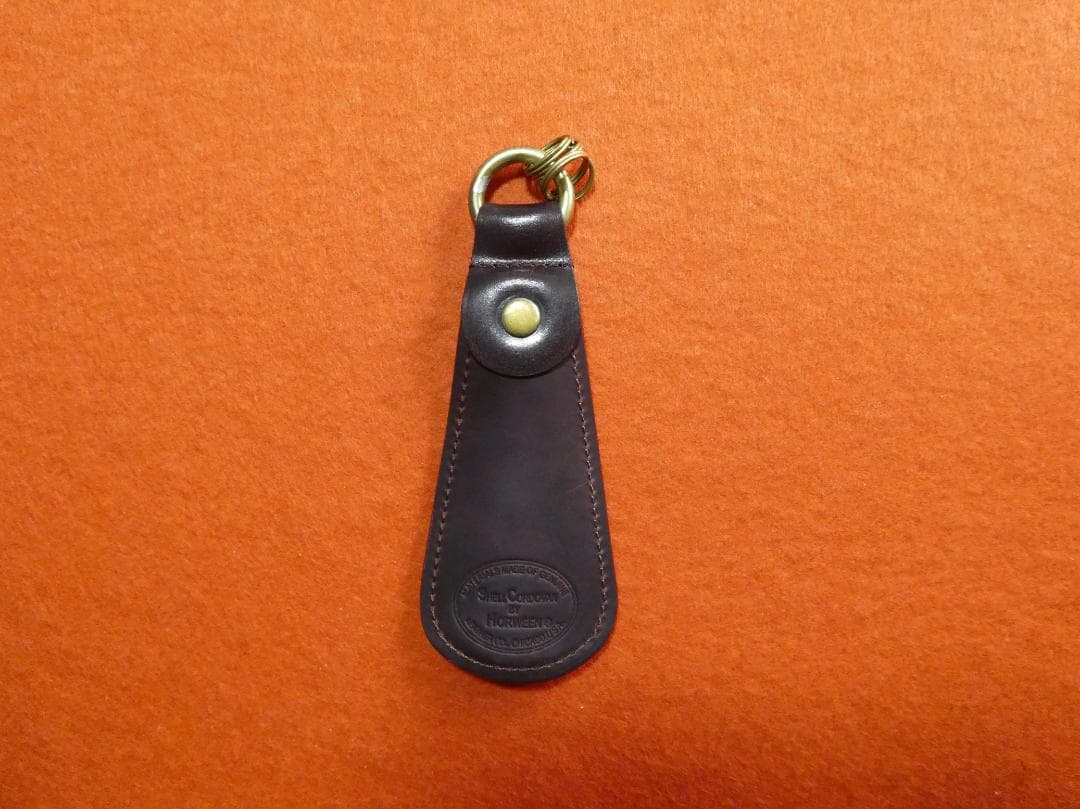 GANZO シェルコードバン シューホーンキーホルダー 靴ベラ バーガンディ