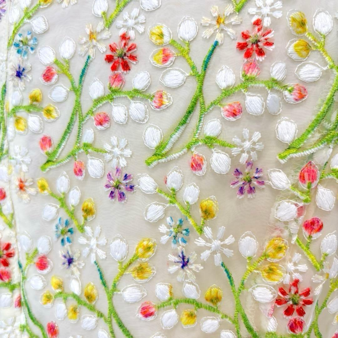 るーす【美品】エムズグレイシー 花柄 ワンピース 刺繍 レース ウエスト