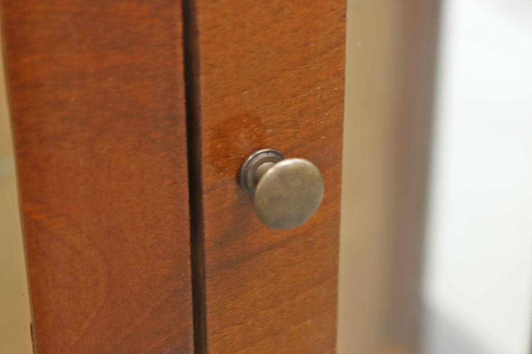 イギリス ヴィンテージ ガラス ラウンド キャビネット 飾り棚 食器棚 ラック