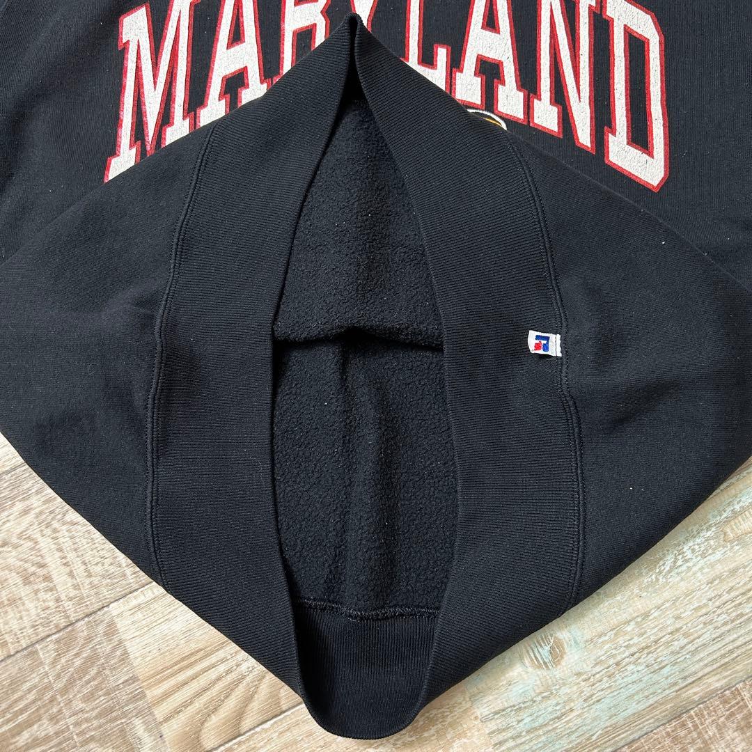 USA製 Russell ラッセル スウェット MARYLAND カレッジ 黒