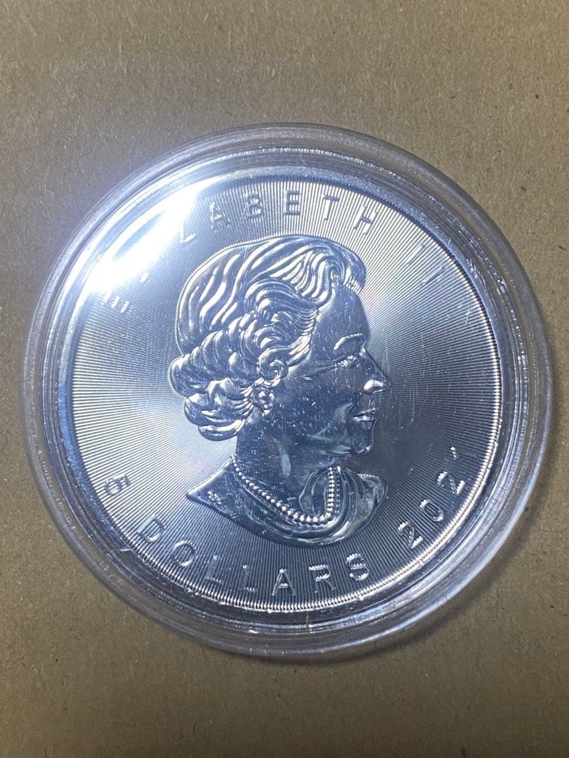 2021年 カナダ メイプルリーフ銀貨 1オンス(純銀) カプセル付き