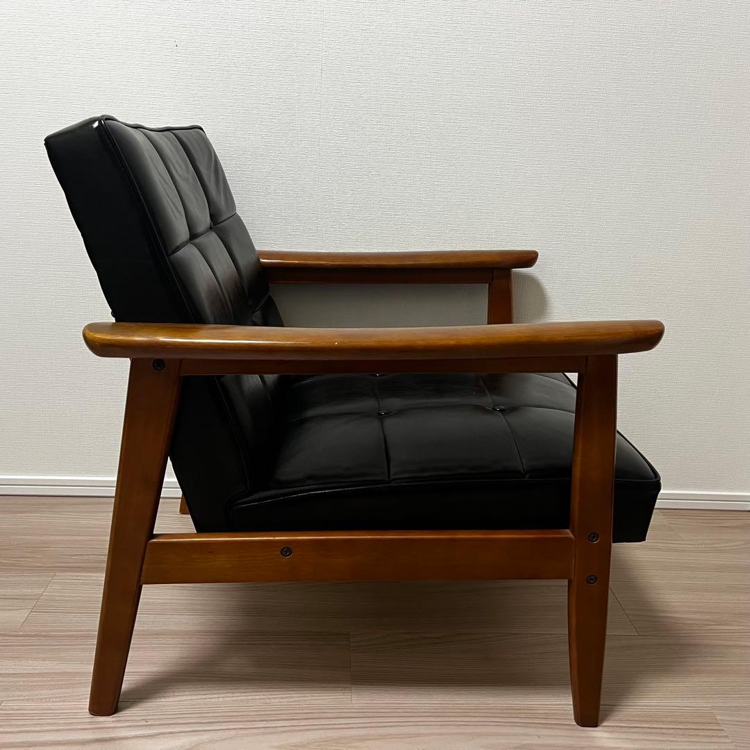 【定番人気】カリモク60 Kチェア 1シーター ブラック レザー アームチェア