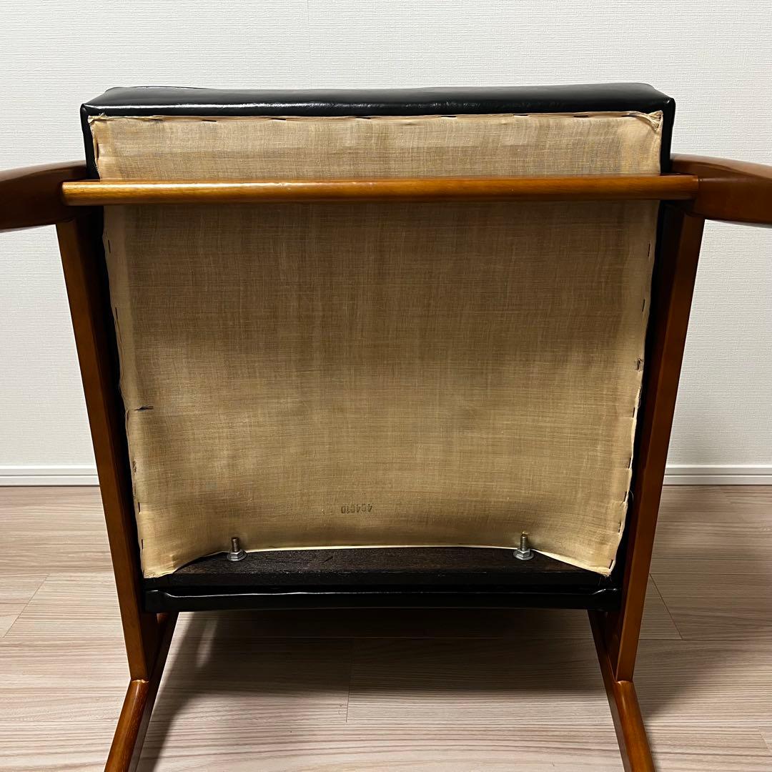 【定番人気】カリモク60 Kチェア 1シーター ブラック レザー アームチェア