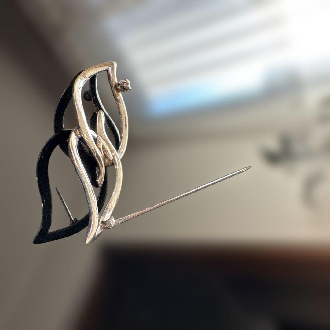 ✨TIFFANY brooch✨ティファニーブローチ ダブルリーフ ピンブローチ