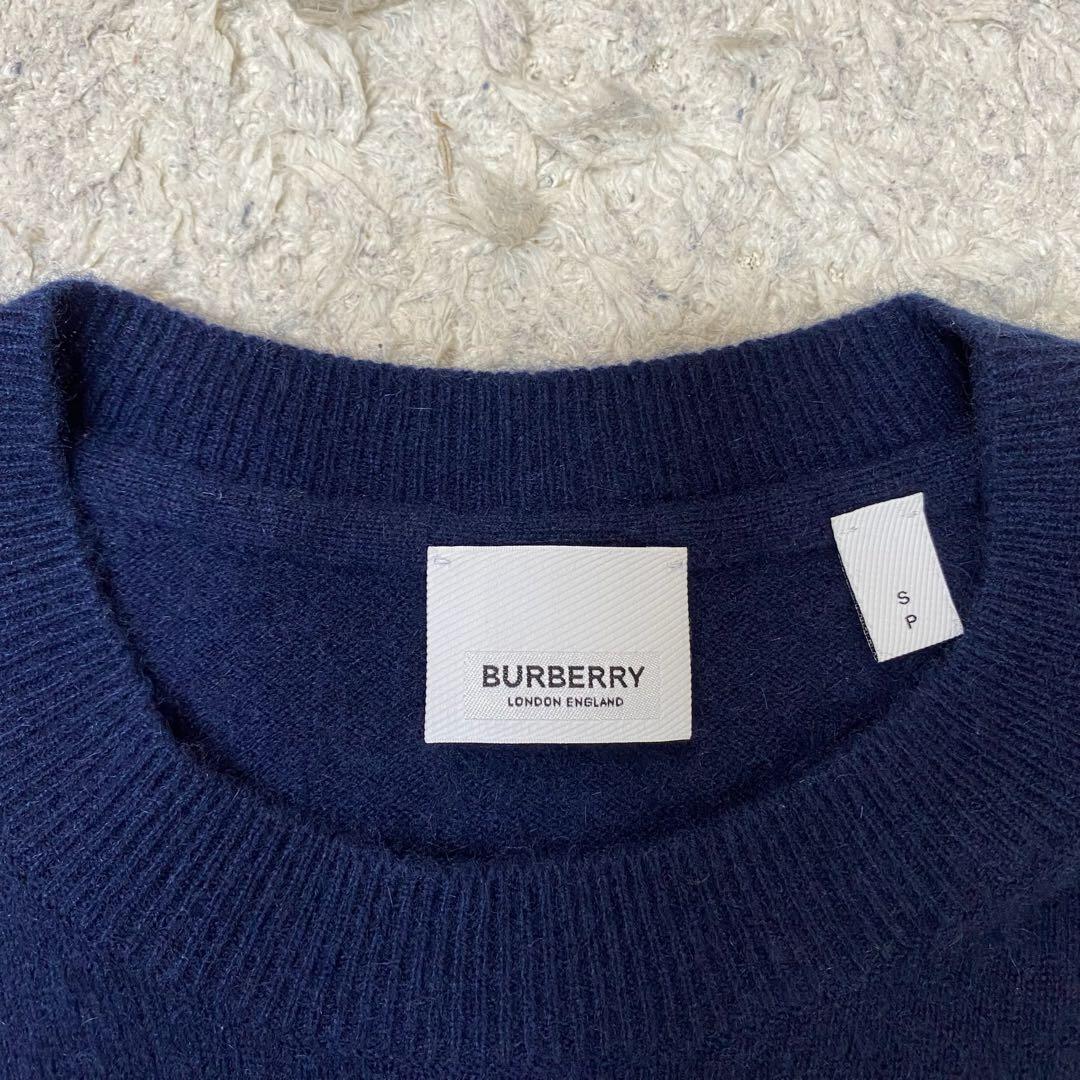 バーバリー カシミヤ ロゴ刺繍 クルーネックニット セーター 8018645 S