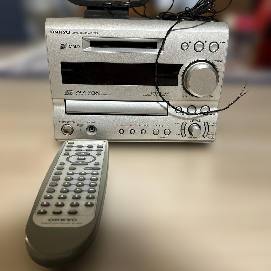■動作品■ONKYO FR-X9A CD/MDコンポ リモコン付き スピーカー無