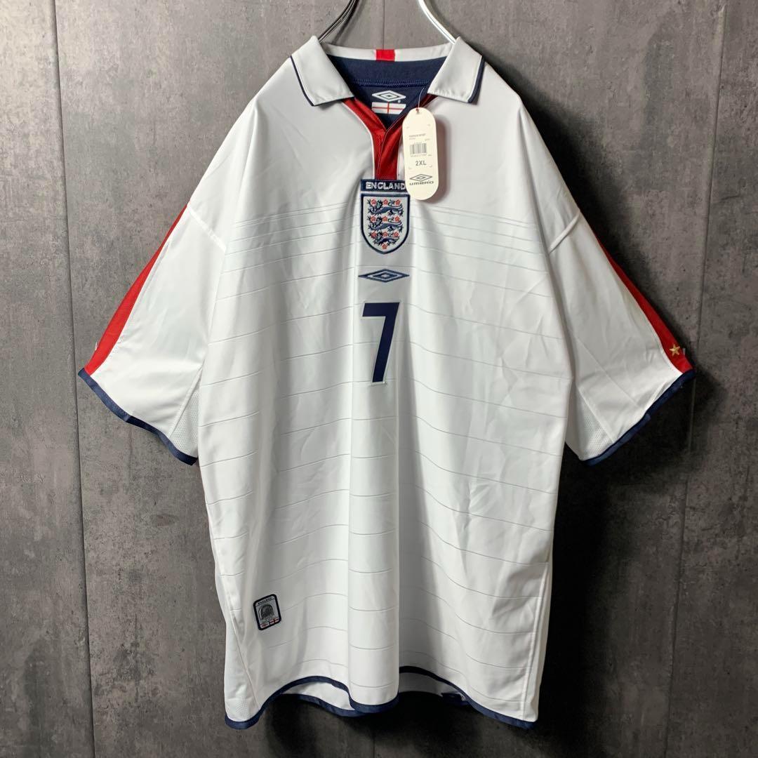 【★ベッカム】 2004年 イングランド代表 7 サッカー ゲームシャツ 2XL