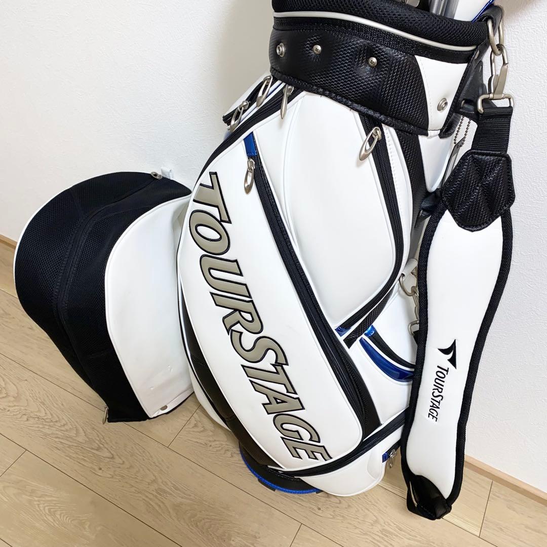良品☆TOURSTAGEゴルフクラブ フルセット☆メンズ初心者キャディバッグ付S