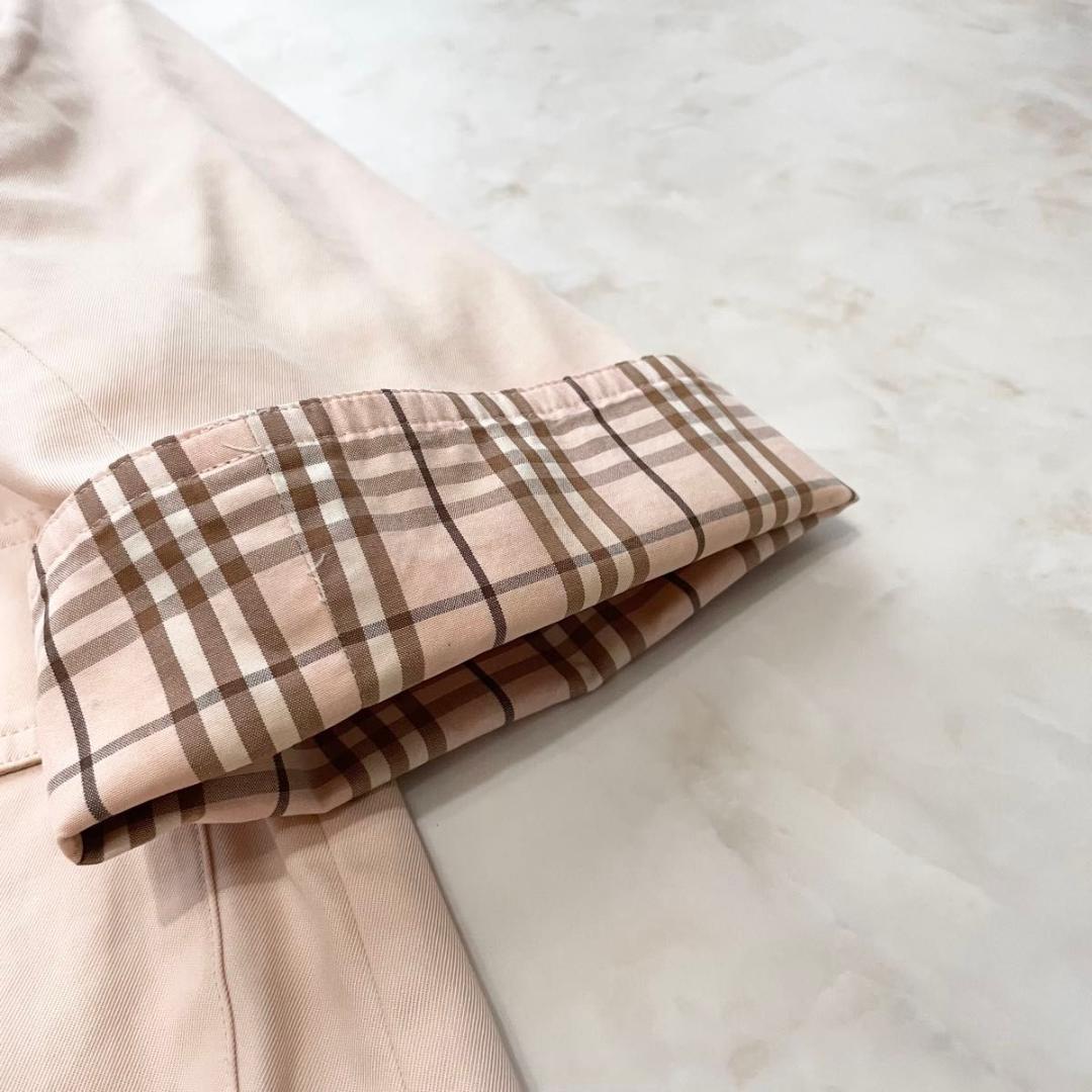 SSR希少 バーバリーズ　ブルゾン　ライトアウター　ピンク　ノバチェック　L