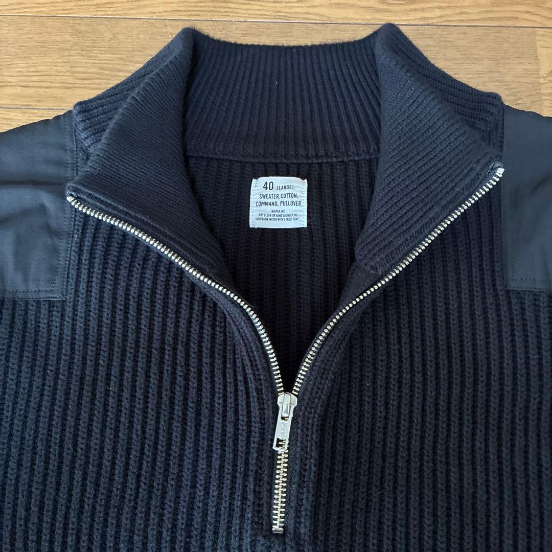 WAIPER.inc ワイパー米軍 コットンニット コマンドハーフジップセーター