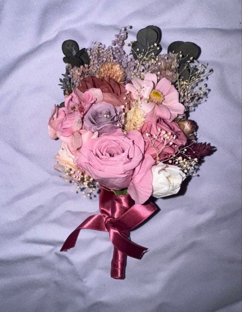 ラプンツェル　ブーケ　結婚式　リースブーケ　ブートニア　セット