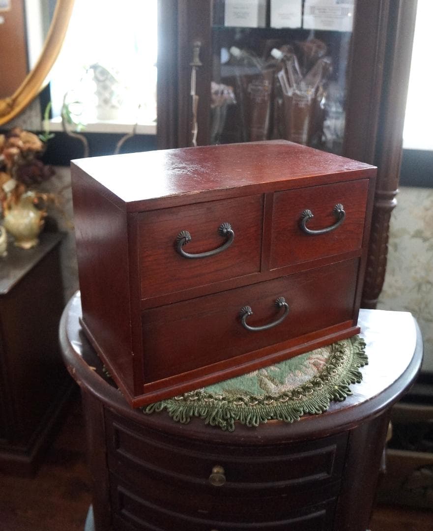 M様ご確認用画像❶昭和レトロ・木製・引き出し・引出し・古道具・2段・小箪笥・木箱