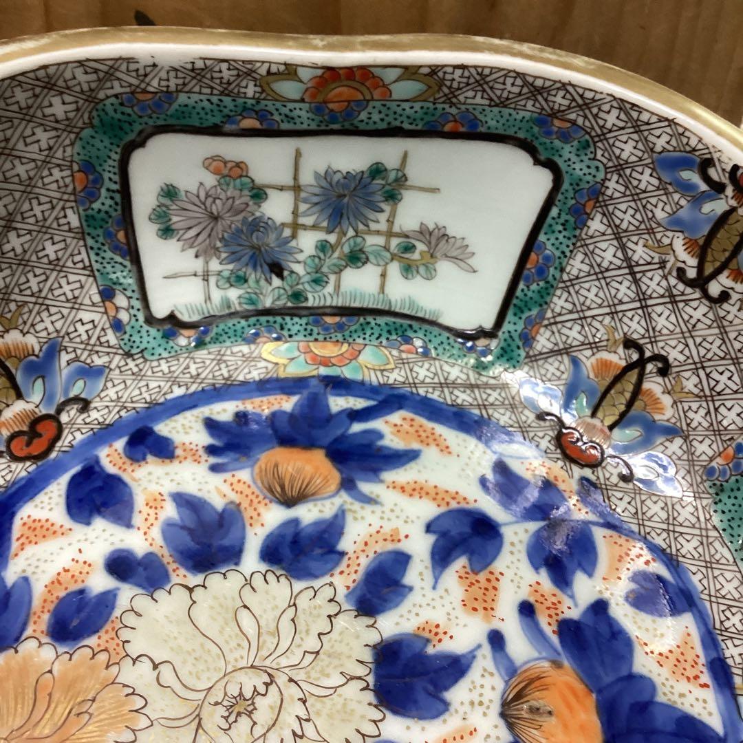 k18 菱形菱柄鉢　　木箱　年代物