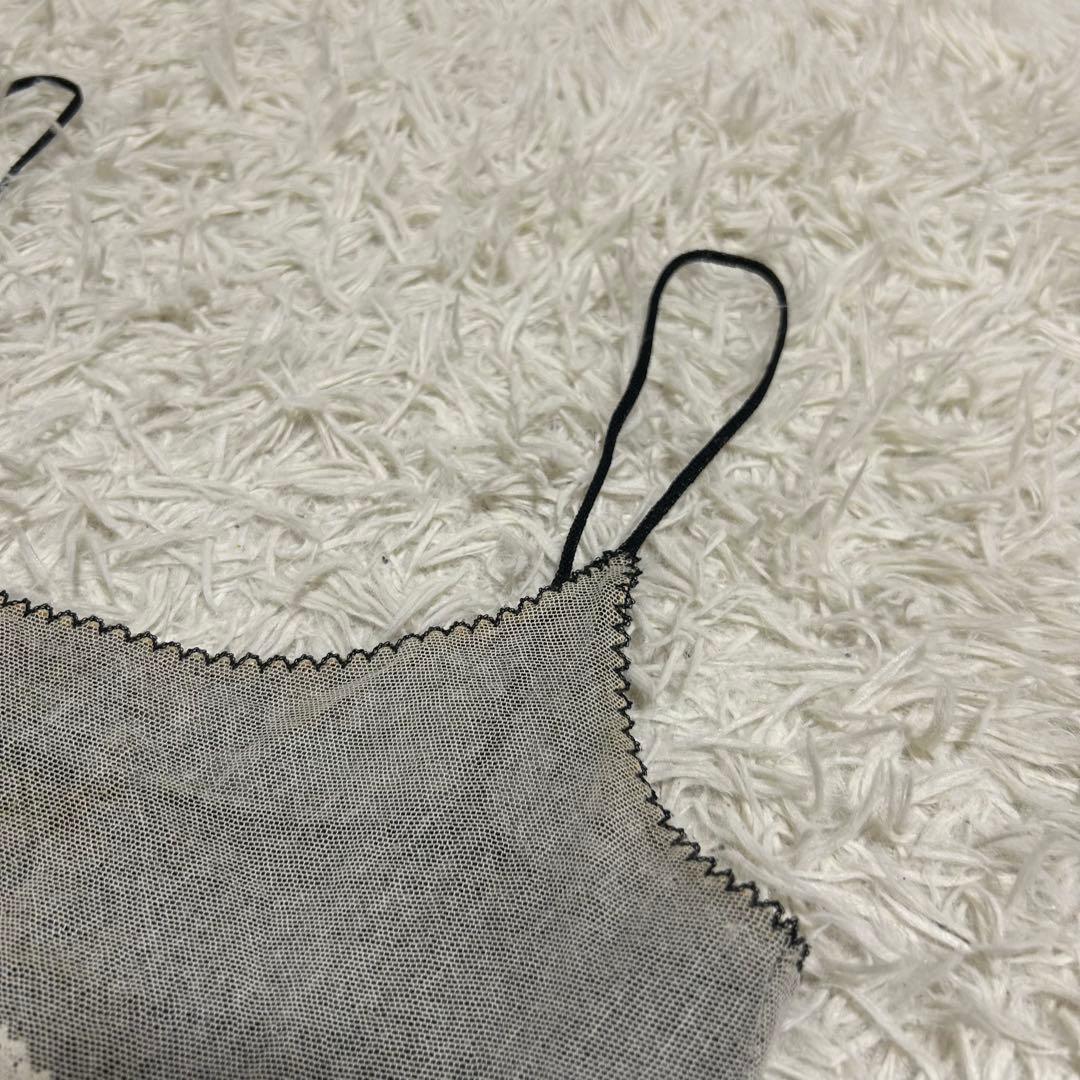 CHANEL ココマーク No.5 デザイン 刺繍 キャミソール メッシュ 38