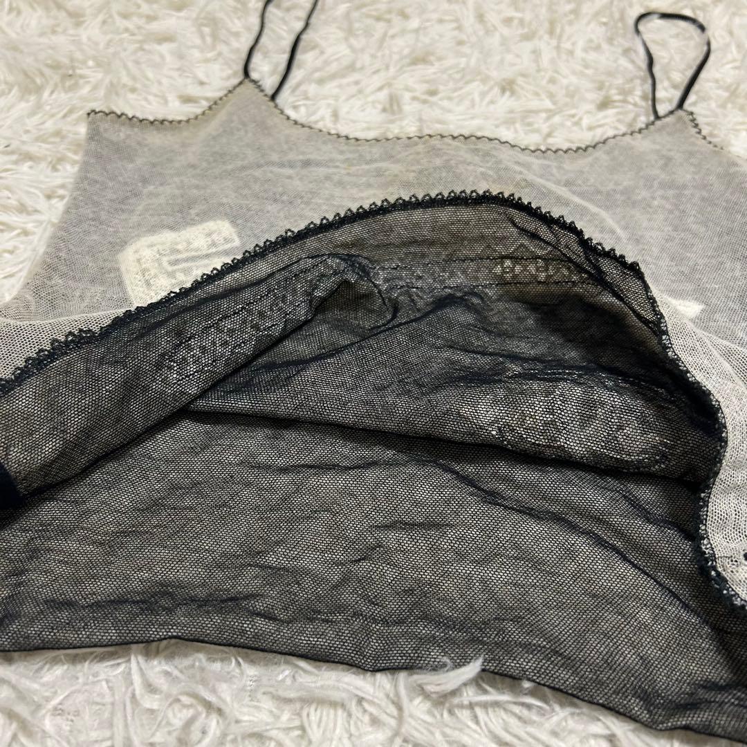 CHANEL ココマーク No.5 デザイン 刺繍 キャミソール メッシュ 38