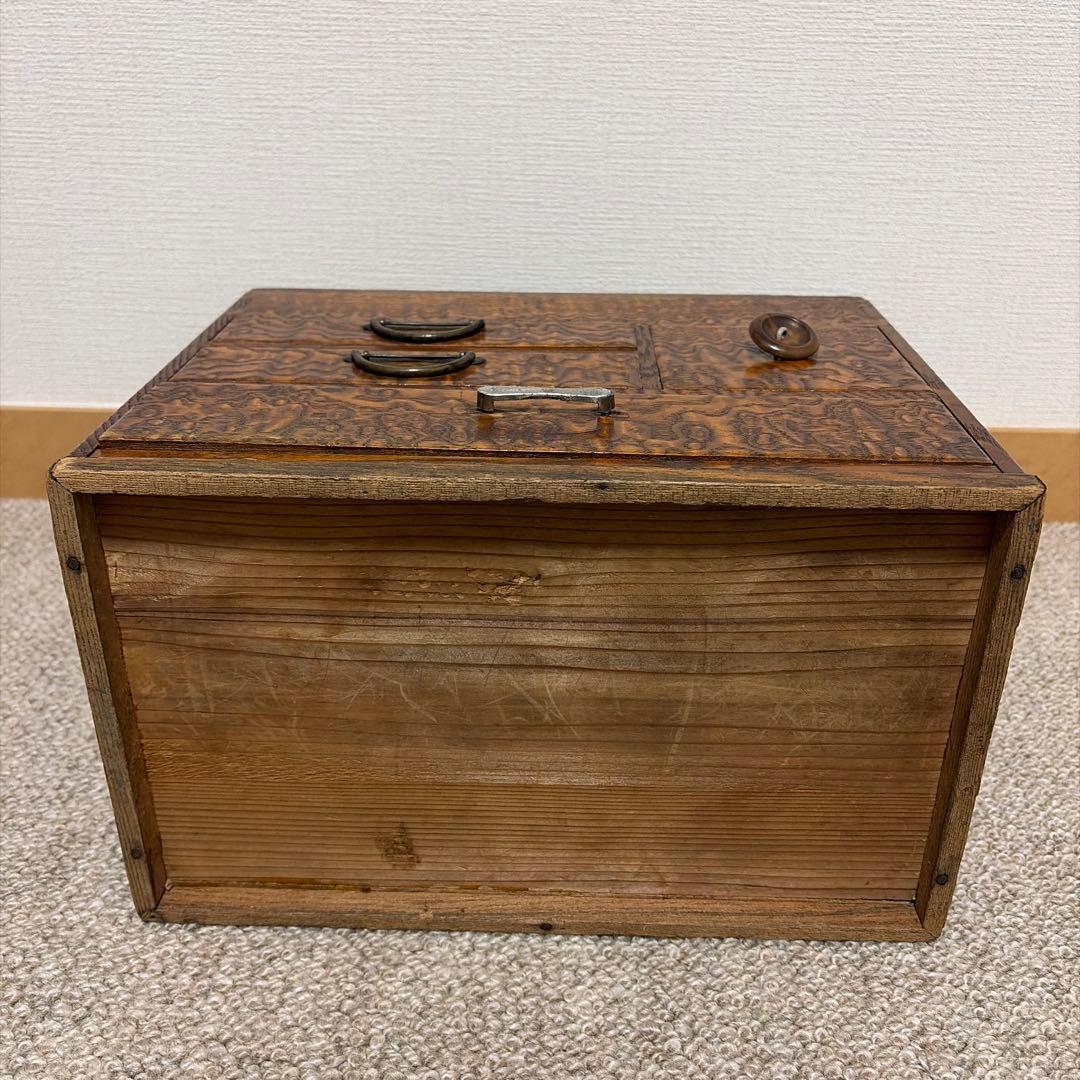 アンティーク木製収納ボックス 3段引き出し
