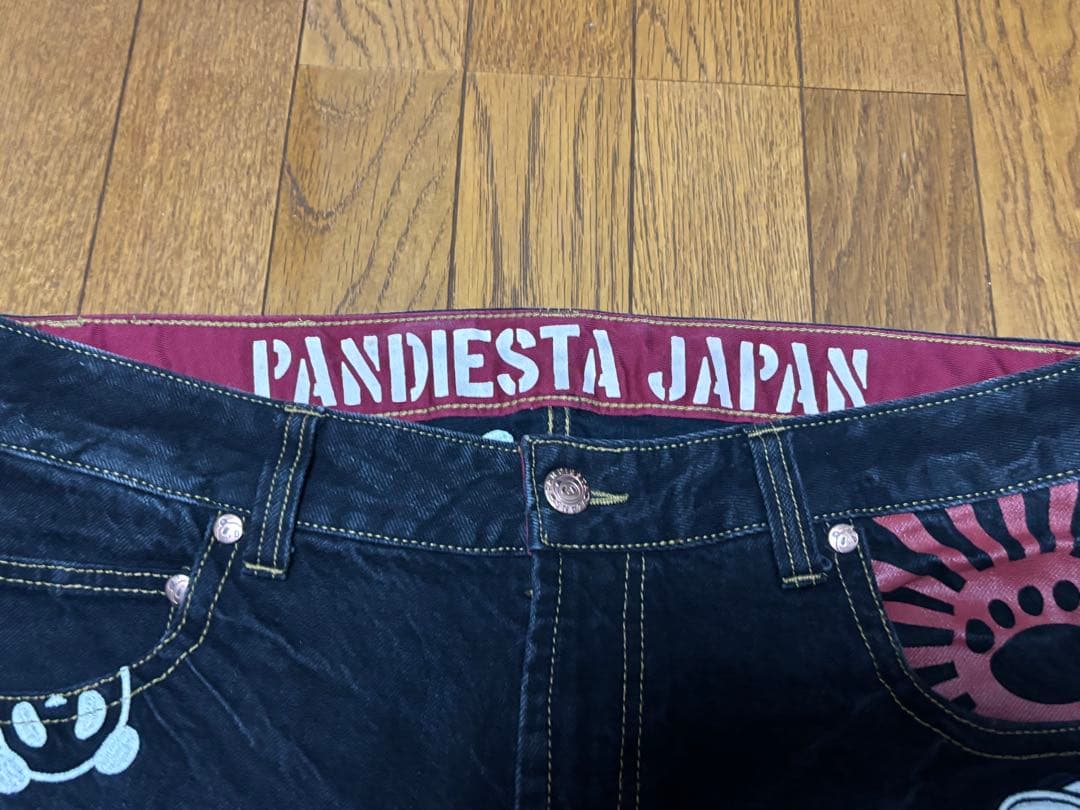 専用出品‼️ パンディエスタ　デニム　34 和柄　刺繍　暴走パンダ　単車　バイク
