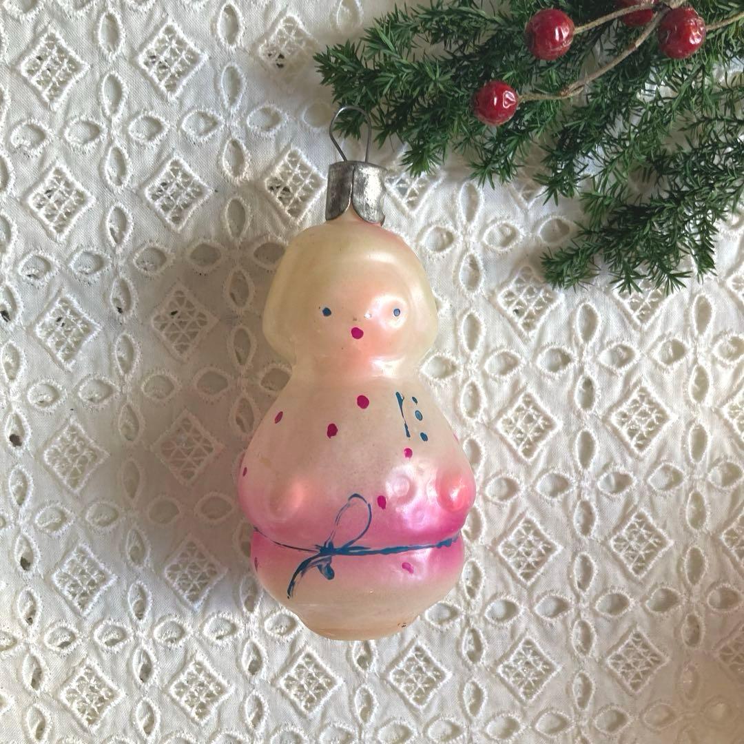 ツリー型ボックス入りアンティークガラスクリスマスオーナメント18個セット【A】大