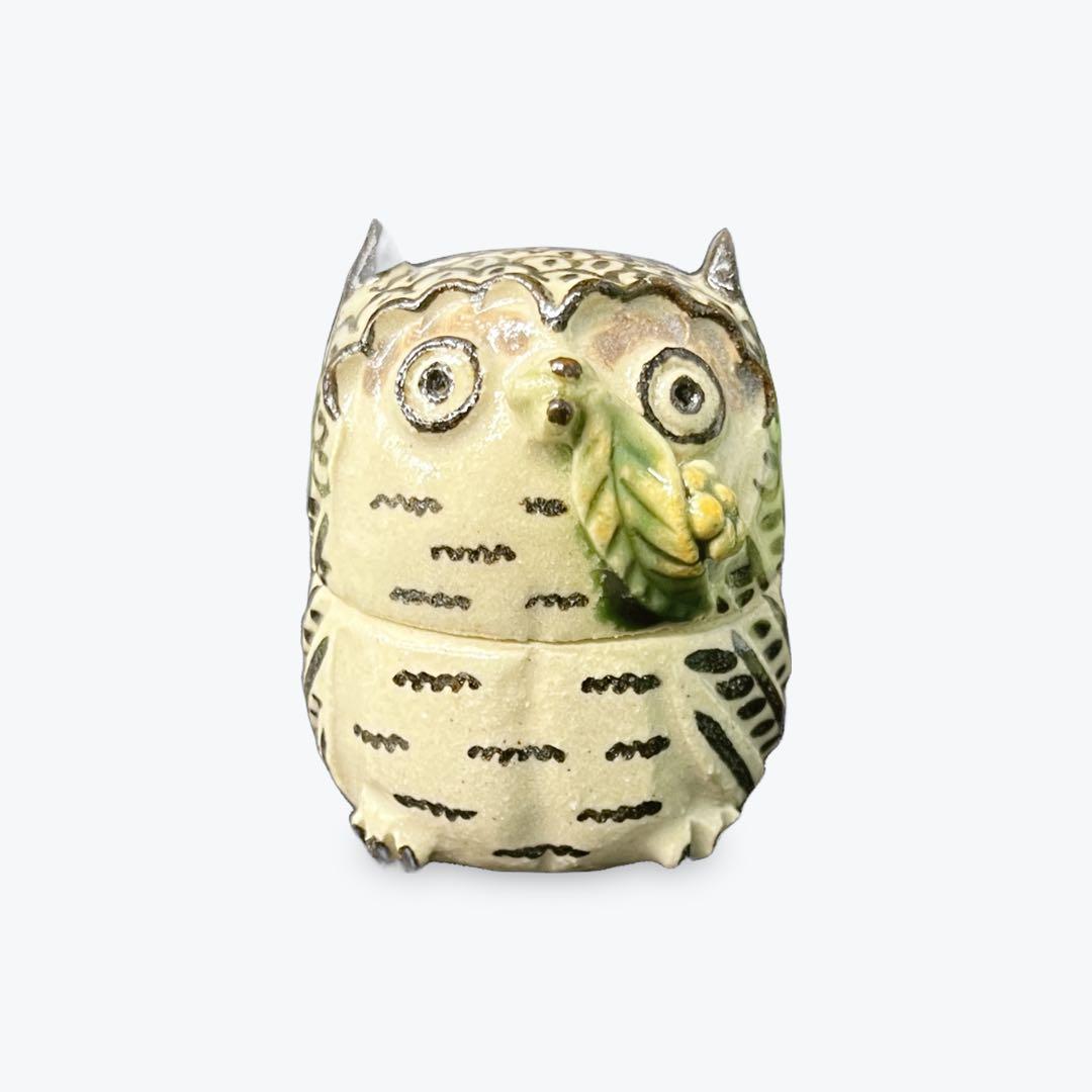 香合　美濃焼　みみずく　田中源彦　茶道具