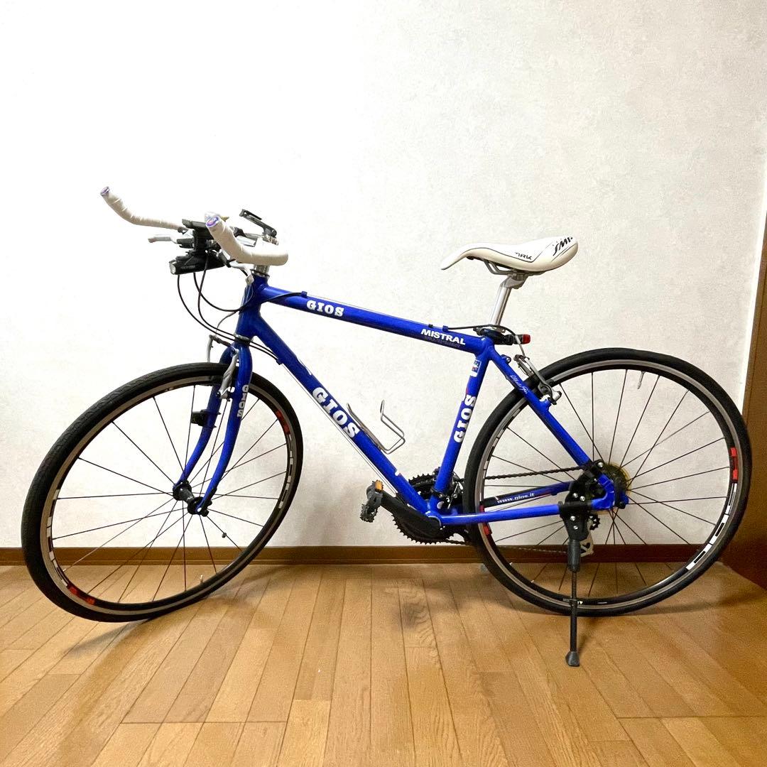 【引き取り限定】GIOS MISTRAL クロスバイク 青　室内保管　付属品多数