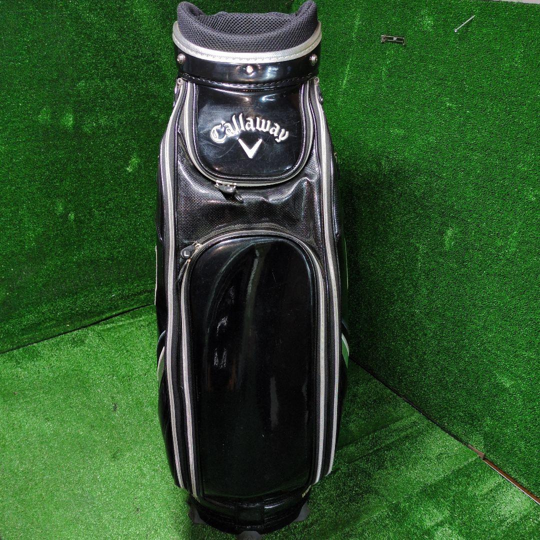 キャロウェイ　キャディバッグ　エナメル生地　ブラック　6分割　メンズ
