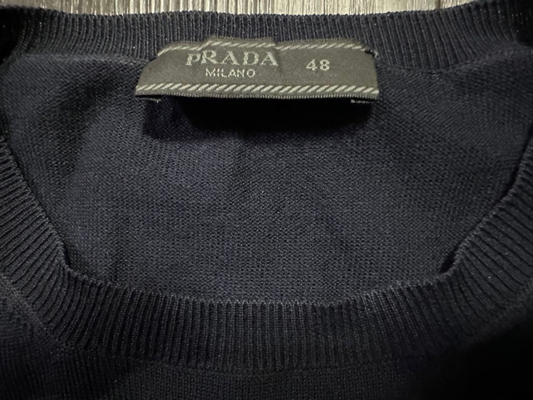 PRADA ハイゲージクルーネックニット ネイビー