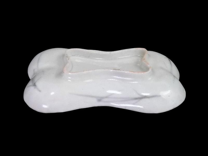 古伊万里　コンニャク印判　紅葉の図　糸巻形変形皿　江戸期　B008AS-CXe