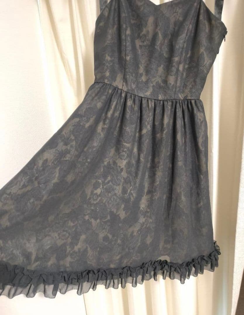 Moi-meme-Moitie 薔薇フリルジャンパースカート ミディネット