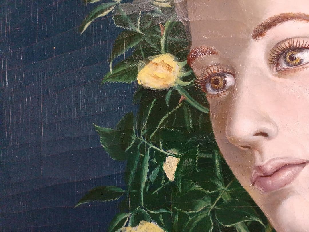 藤野一友（中川彩子）　「妖精」　油彩F6　シュルレアリスム　幻想　夭折画家　希少