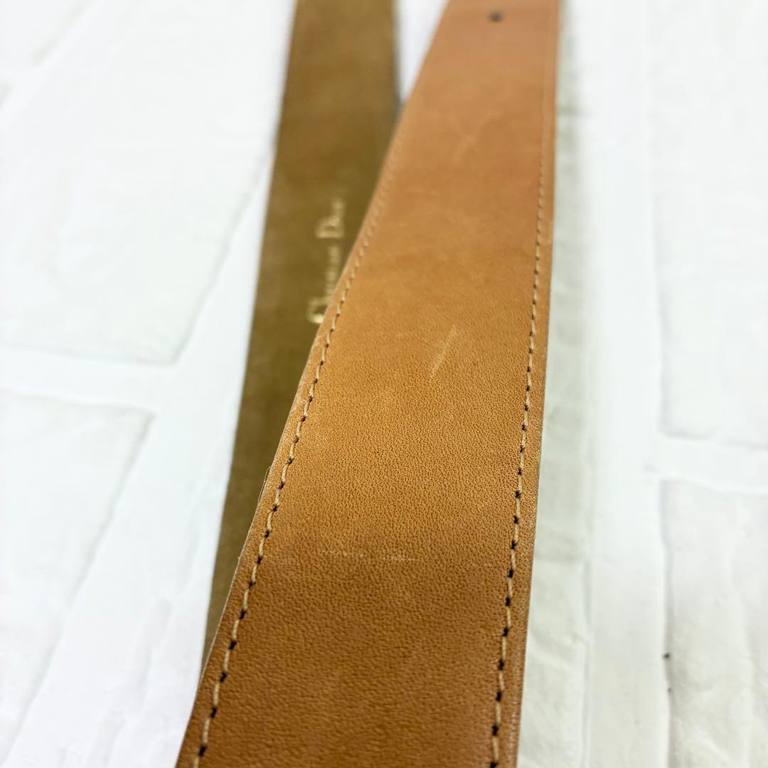 希少　Christian Dior ディオール ベルト　CDバックル　キャメル