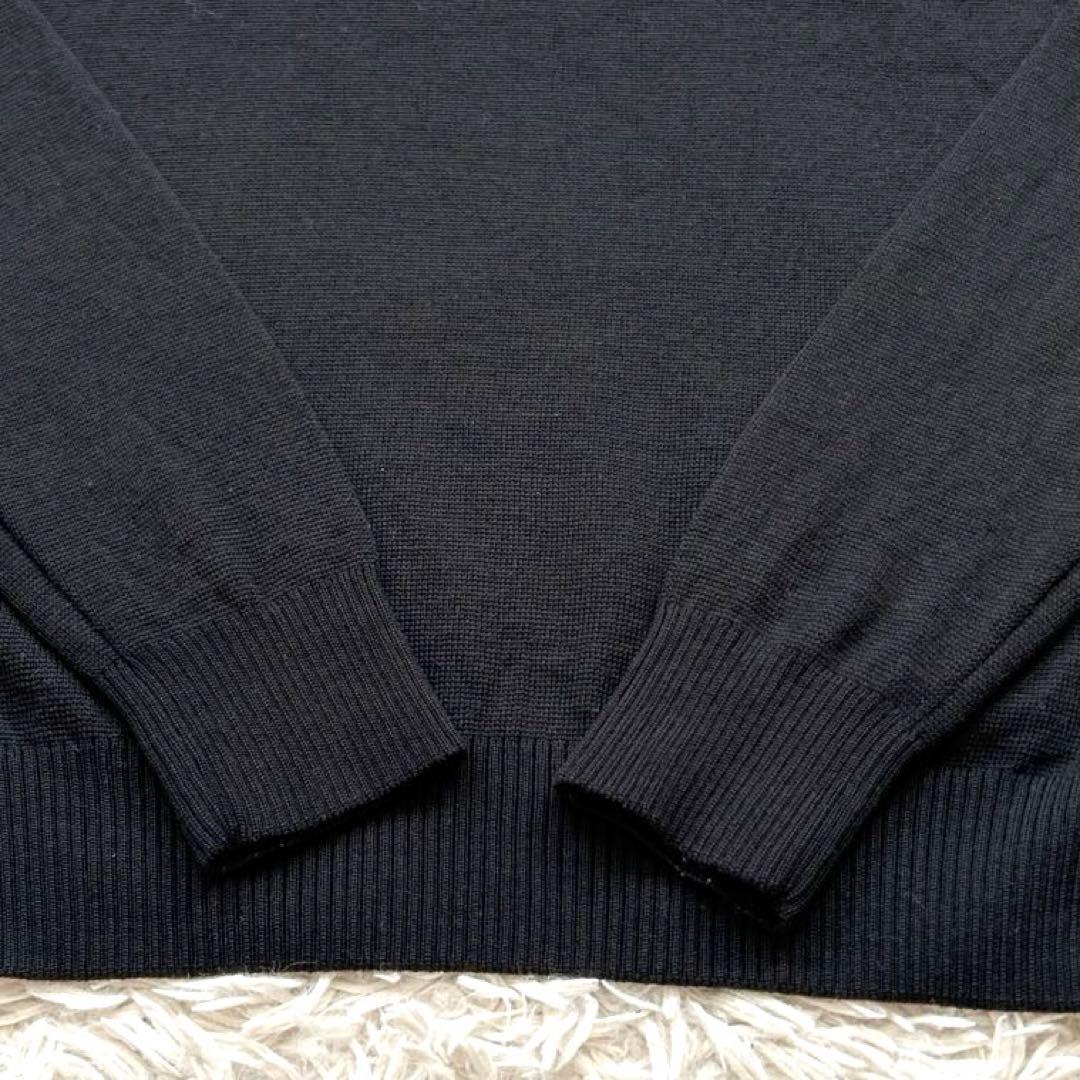 ami Paris アミパリス　ハートロゴ刺繍ウールニット　ブラック M