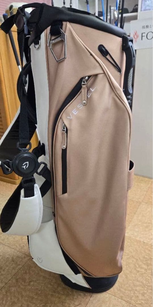 VESSEL キャディバッグ ホワイト/ベージュ