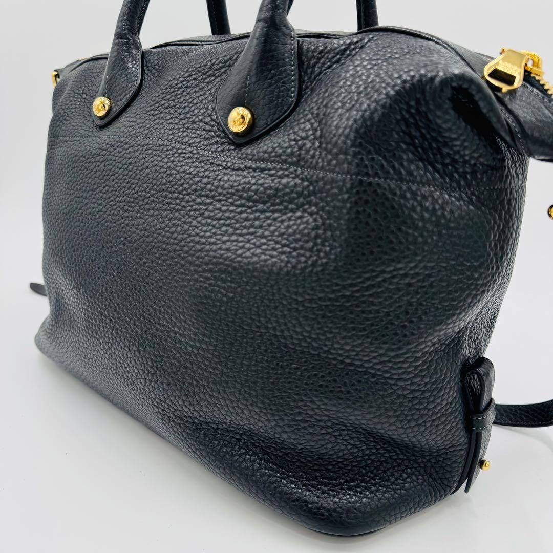 ロエベ メイ36 レザー シボ革 トートバッグ ショルダー ビジネス A4可 黒