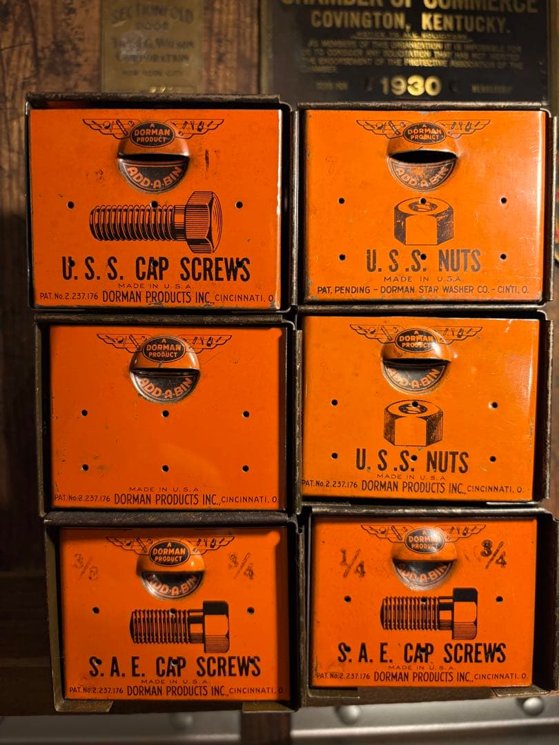 USAパーツキャビネット×6連結／1950s／DORMAN PRODUCTS