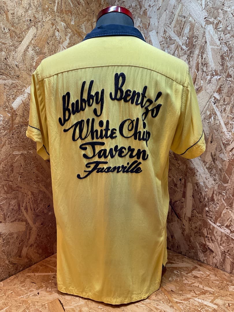 HILTON ヒルトン 50s 半袖 ボウリングシャツ 黄/黒 size M